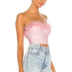 Pink Feathered Women's Top